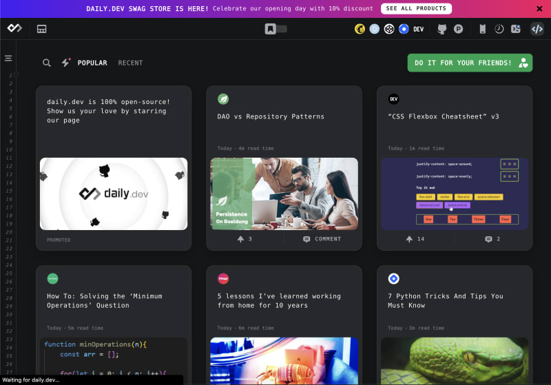 Daily.dev Chrome 扩展程序