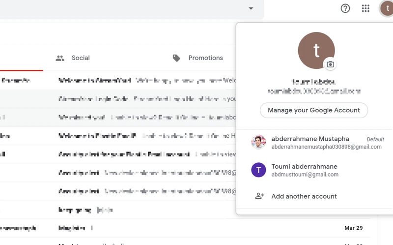 管理帐户屏幕截图