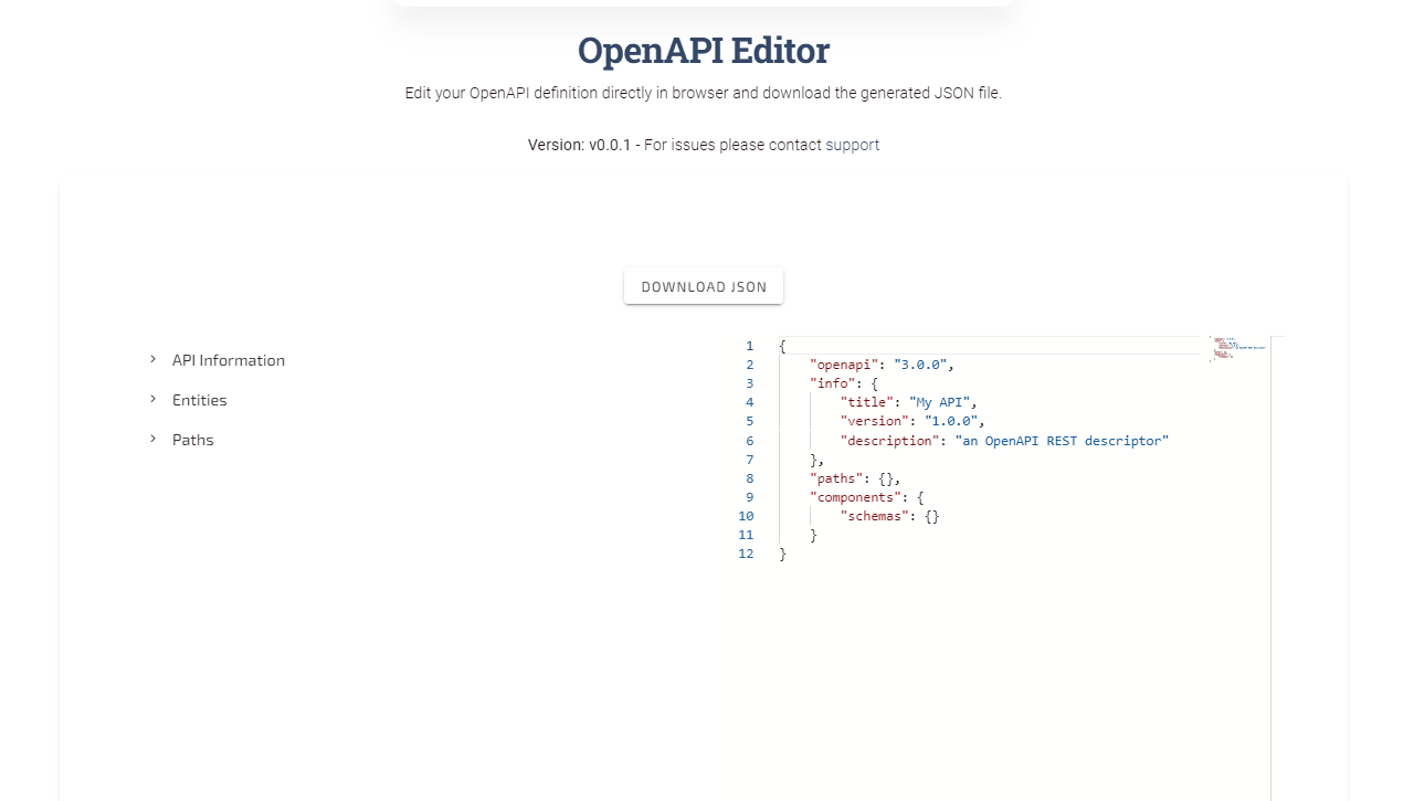 OpenAPI 编辑器 - 浏览器内实时编辑。