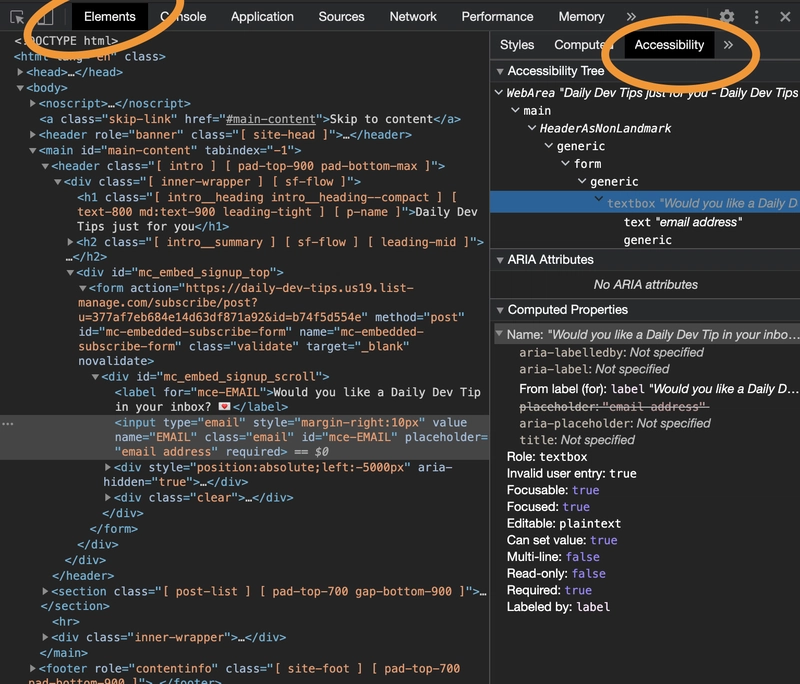 Chrome 可访问性检查器
