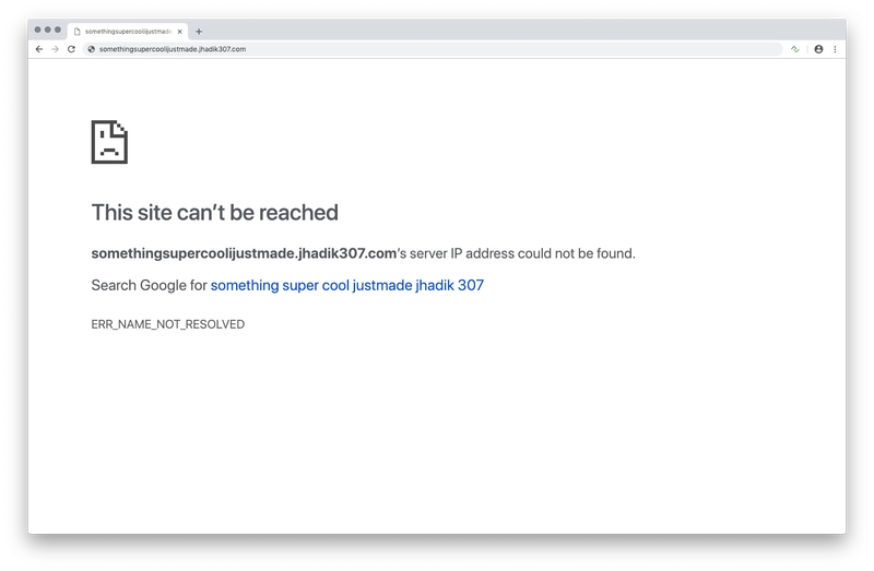 Google Chrome 上出现“无法访问此站点页面”。