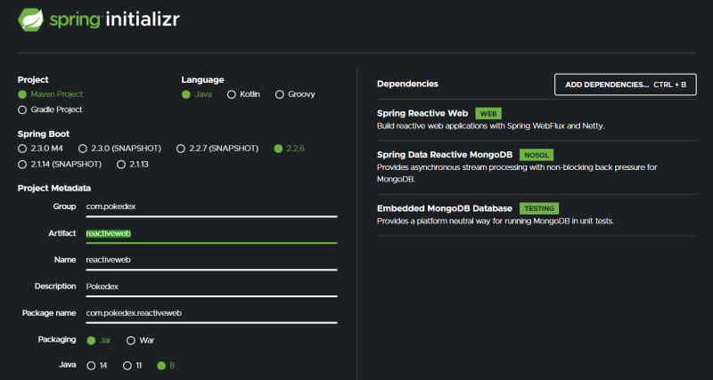 Spring初始化程序可作为配置或使用acordo com或教程的常用配置
