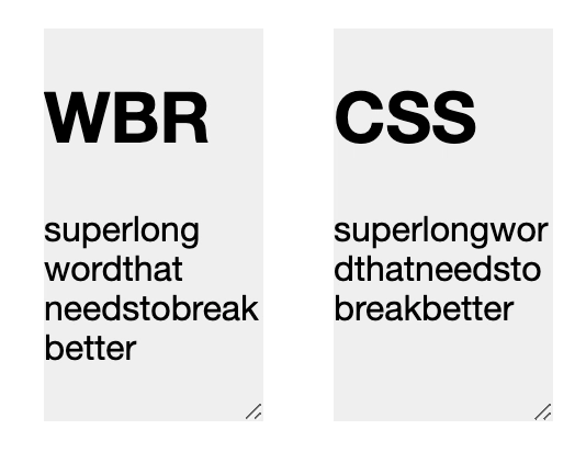 WBR 与 CSS