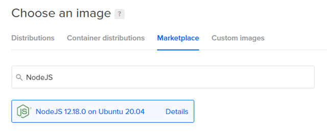 在您的 DigitalOcean droplet 中选择一张图片
