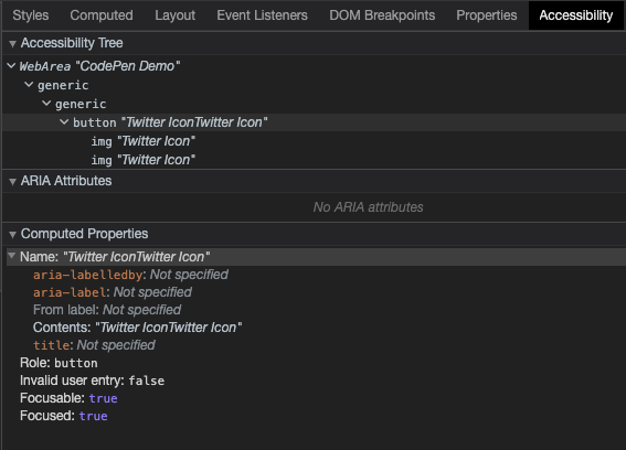辅助功能面板显示按钮读取的文本