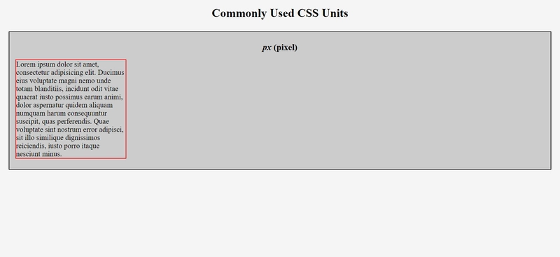 段落字体大小以像素为单位