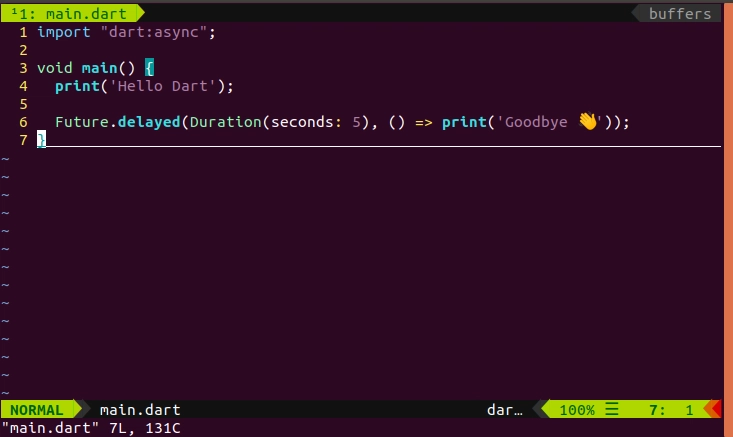 vim 中的 Dart 语法高亮