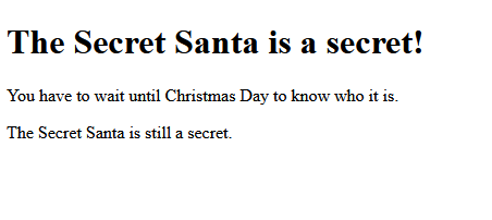 网站显示，秘密圣诞老人活动仍然是个秘密。