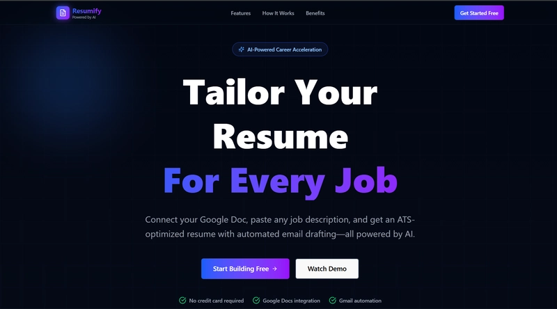 Resumify 登录页面