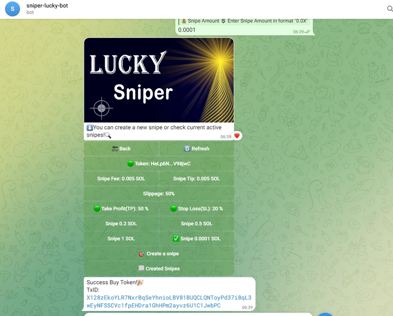 Telegram Bot 购买代币 UI