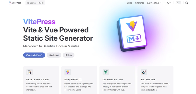 Vitepress 登陆页面