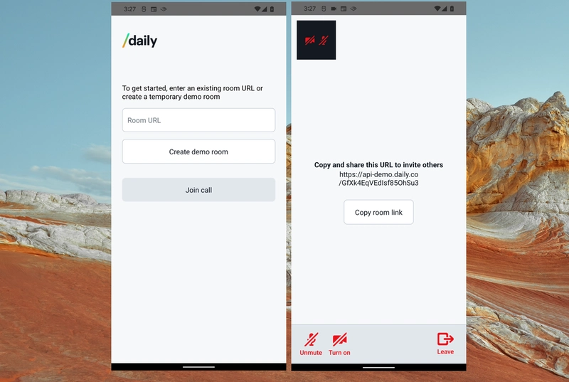 两种应用视图：主屏幕和通话中视图
