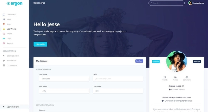 React MUI 模板（开源）- 用户个人资料页面