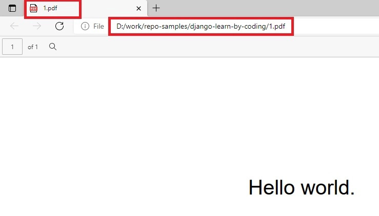 在 Django 中生成 PDF - 简单的 Hello World 程序。