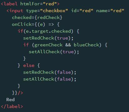 红色复选框 - 基于事件