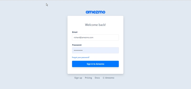Amezmo - 部署您的第一个应用程序