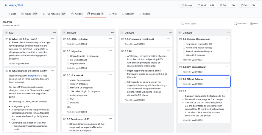 Vue 3 路线图截图