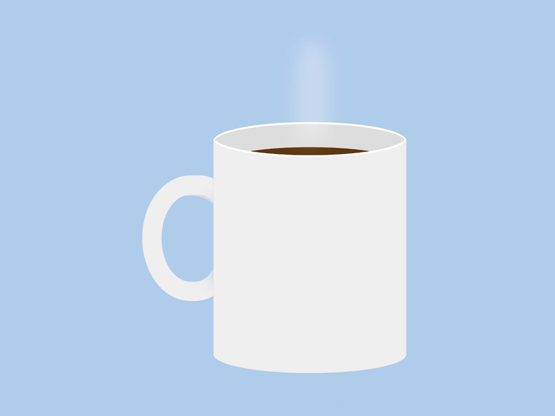 一个空白咖啡杯的卡通形象