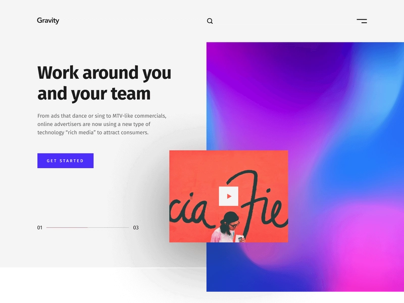 带有英雄和导航栏的登陆页面