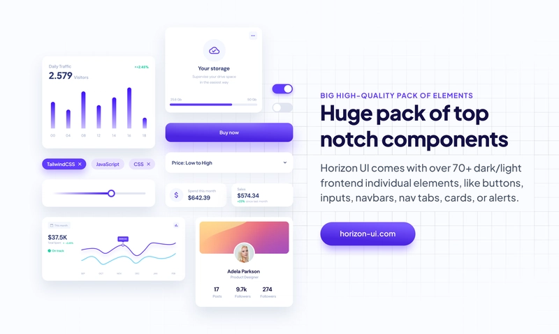 Horizon UI Tailwind CSS - 开源管理后台模板