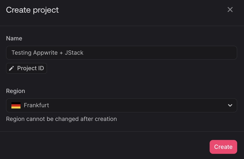 新项目模型（Appwrite）