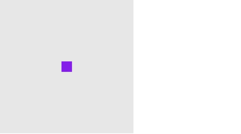 Canvas cinza com um Quadrado roxo no meio