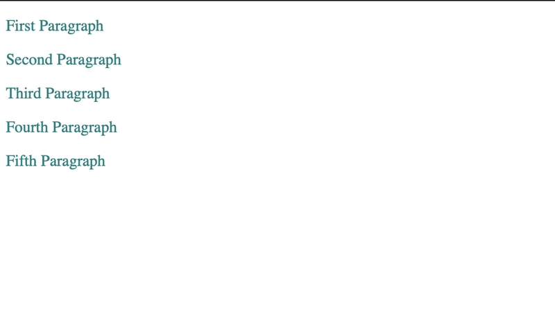 五段文字,全部为青色