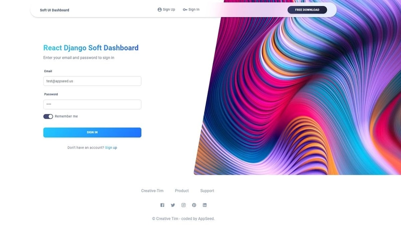 Django React Soft - 登录页面