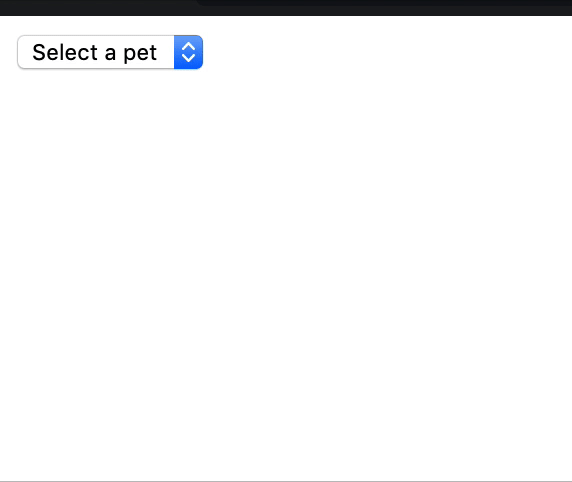 展示错误，选择猫，然后选择狗，并显示猫的数据