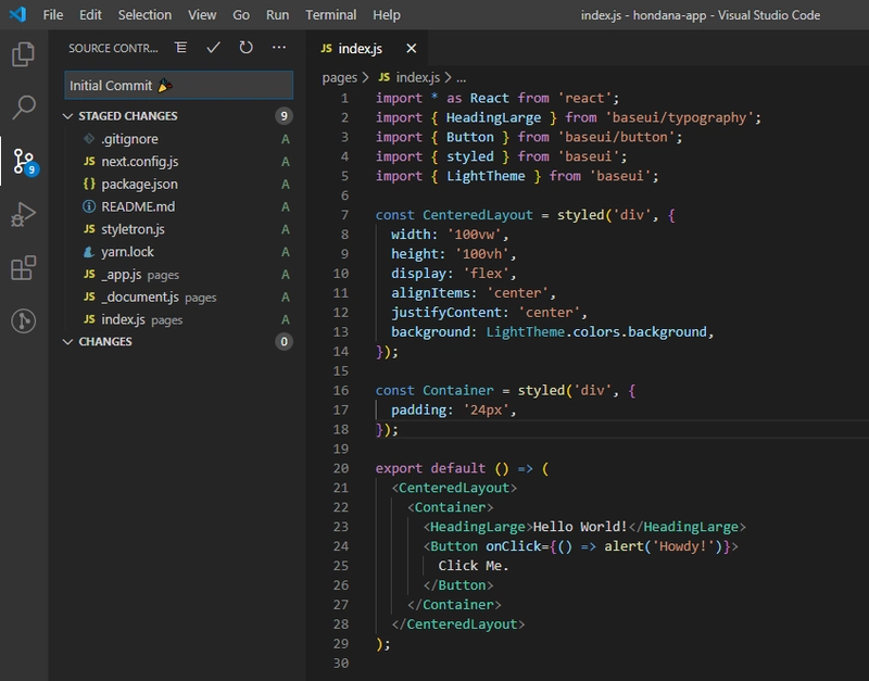 打开版本控制侧栏的 VS Code