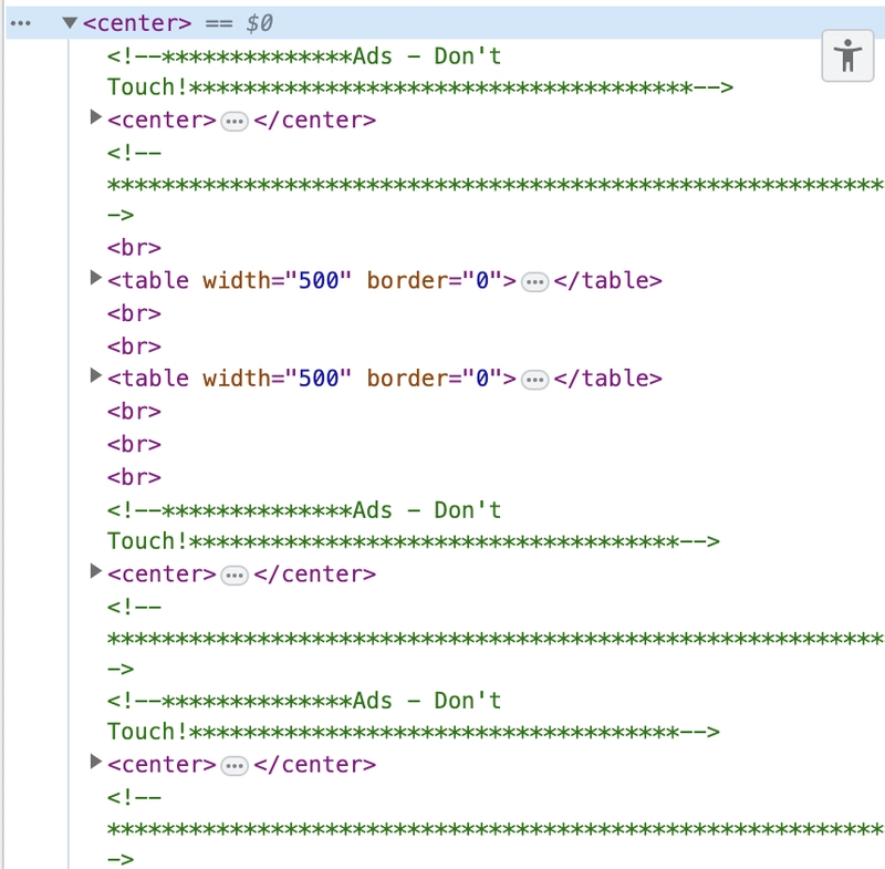 Ainda 没有布局家庭,uma tag 中心的骑自行车评论dizendo que alguns espaços do site estavam reservados pra anúncios