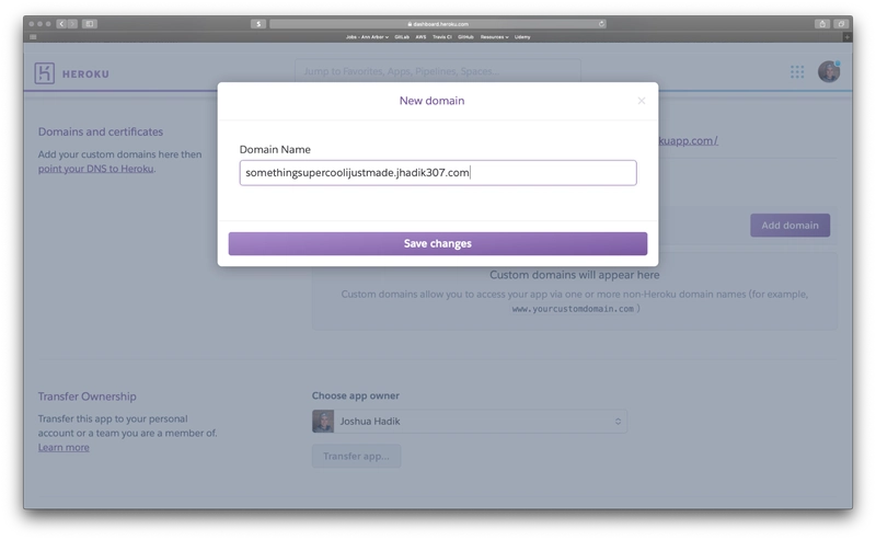 在 Heroku 上添加域名