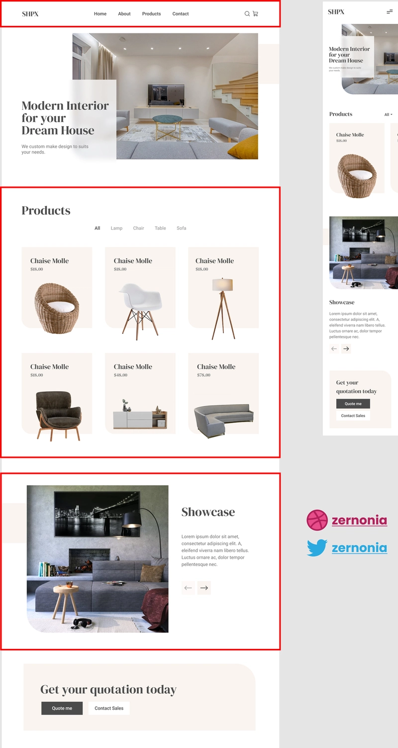 网站桌面版和移动版设计的屏幕截图