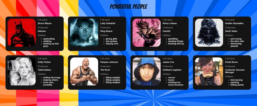 宽屏模式下所有卡片的 flexbox 行截图