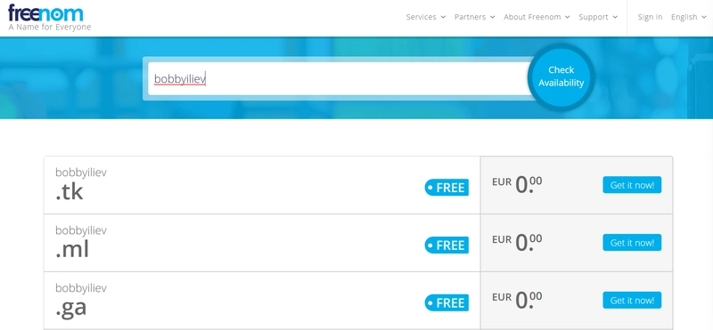 Freenom 免费域名，供您的网站使用