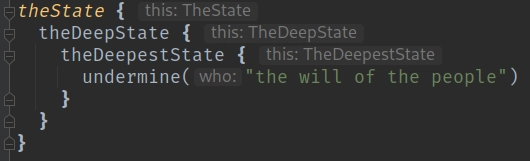 Kotlin DSL 的屏幕截图，展示了我们自定义 DSL 的 IDE 提示。
