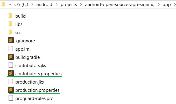 两个文件：contributor.properties 和 production.properties