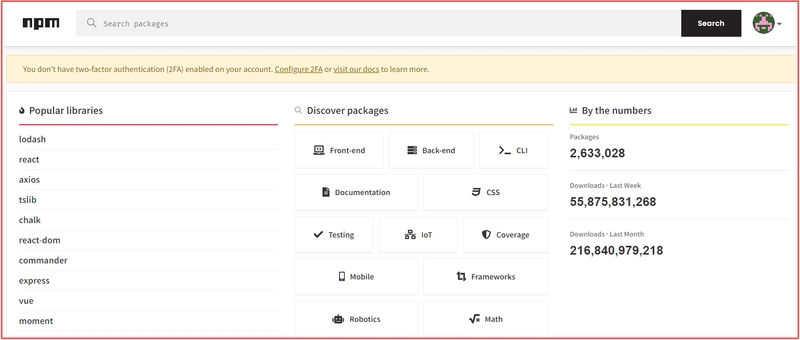npm 包数量的统计信息