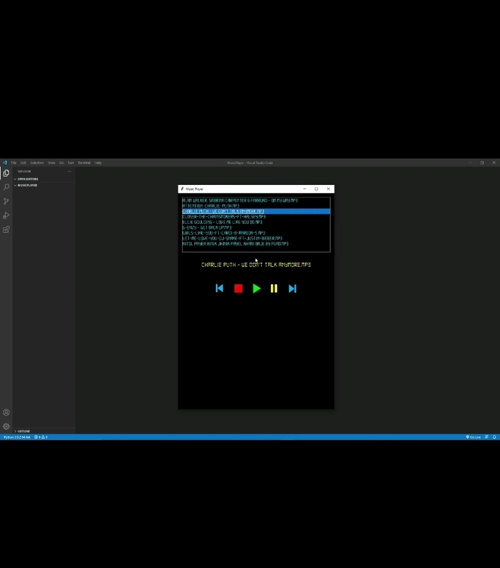 我们音乐播放器的最终图像