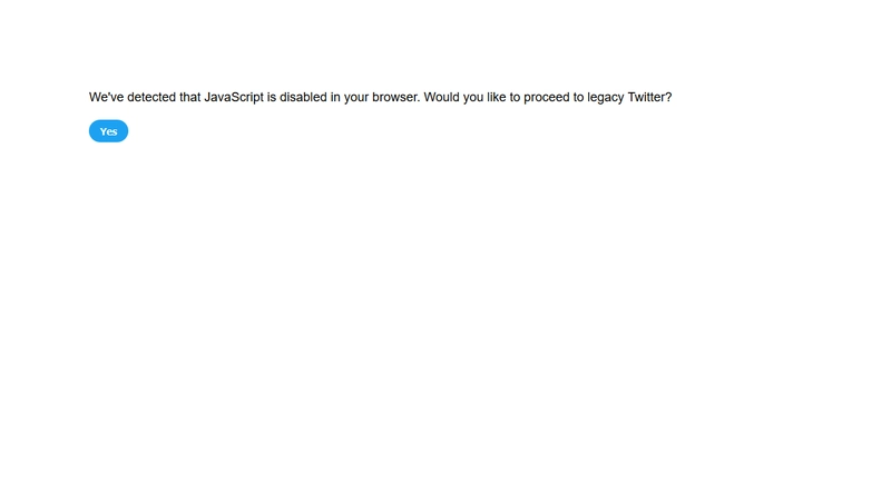 已禁用 JavaScript 的 Twitter 主页