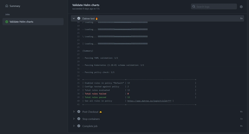 github-datree-成功详情