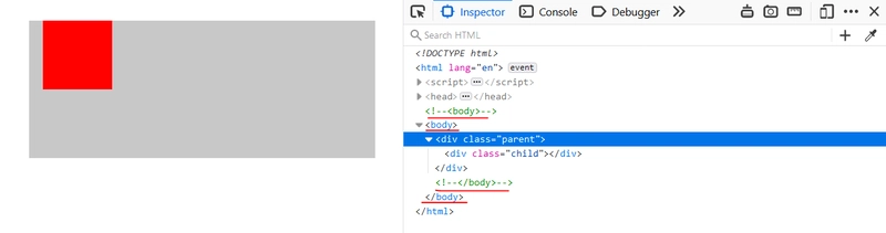 网页浏览器添加了 HTML body 元素