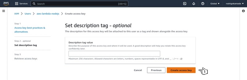 AWS Lambda - 设置描述标签