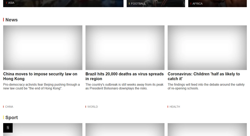 BBC 主页 JavaScript 已禁用