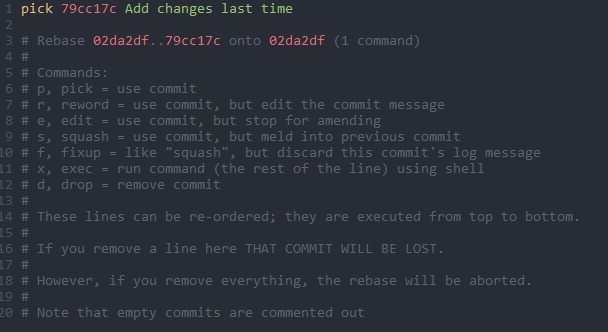 基于变更分支进行变基