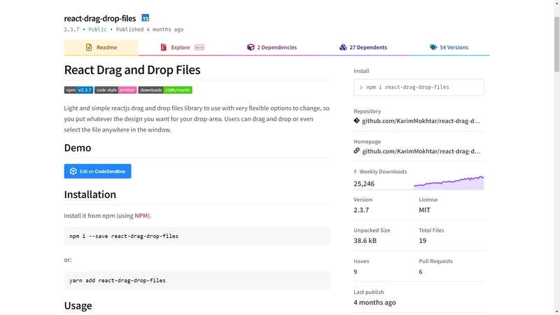 反应拖放文件主页