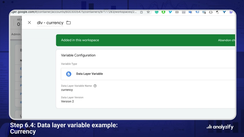 GTM 数据层变量示例：Shopify 货币