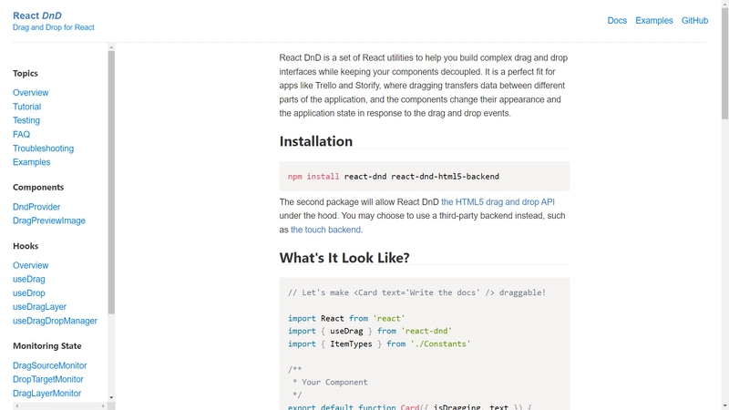React Draga Drop 主页
