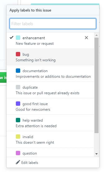 GitHub 的标签列表