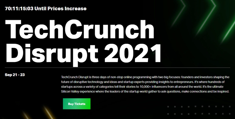 TechCrunch Disrupt 2021 开发者大会
